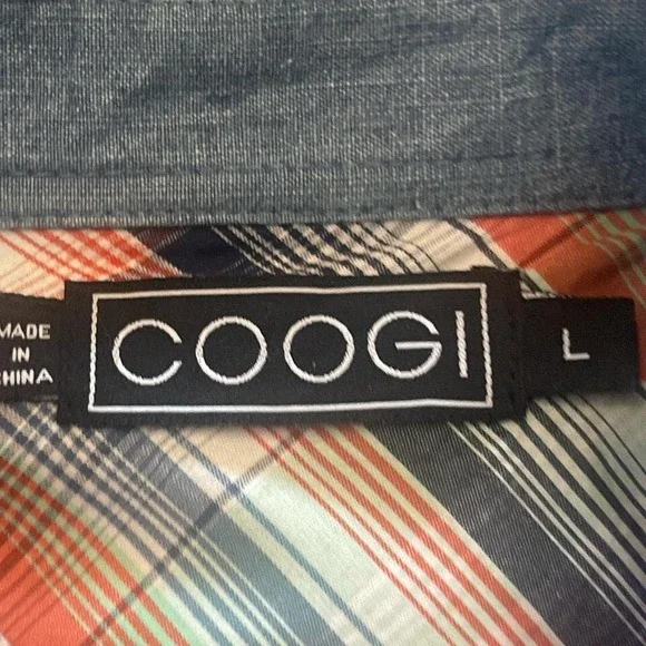 Coogi Australia Men's Large Blue Camp Shirt – Embroidered Logo, Short Sleeve - Picture 3 of 8